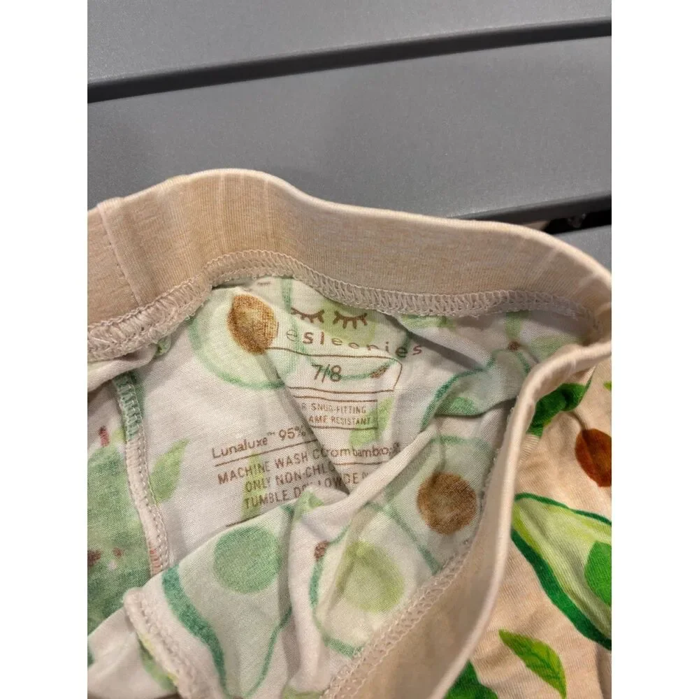 Little Sleepies Pajama Set 2 Piece Size 7/8 Avocados Unisex